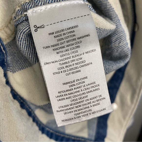 Current/Elliott Sammy Jacket Bay Stripe Blue & Cream Denim Jacket Classy XS 0 - Picture 9 of 14